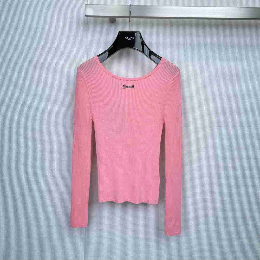 Miu Miu Soft Pink Long Sleeve Top